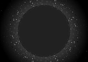 Black circle with grey white small dots abstract shiny background vector