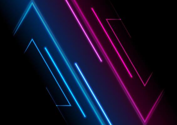 Blue purple glowing neon lines abstract tech background
