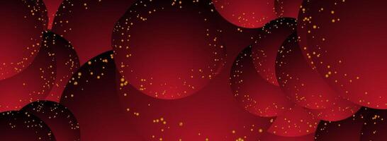 Dark red circles with golden dots abstract background vector