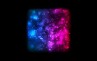 Blue and ultraviolet square, glowing bokeh lights abstract background vector