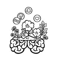 sketch characters Blooming mind illustration vector