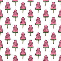 Seamless pattern with ice cream doodle for decorative print, wrapping paper, greeting cards, wallpaper and fabric vector