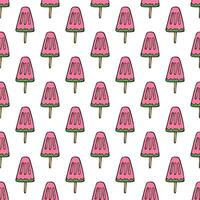 Seamless pattern with ice cream doodle for decorative print, wrapping paper, greeting cards, wallpaper and fabric vector