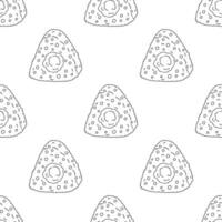 Seamless pattern with onigiri for decorative print, wrapping paper, menu, wallpaper and fabric vector