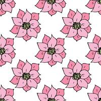 Summer seamless pattern with flowers doodle for decorative print, wrapping paper, greeting cards, wallpaper and fabric vector