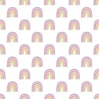 Seamless pattern with rainbow doodle for decorative print, wrapping paper, greeting cards, wallpaper and fabric vector