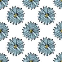 Summer seamless pattern with flowers doodle for decorative print, wrapping paper, greeting cards, wallpaper and fabric vector