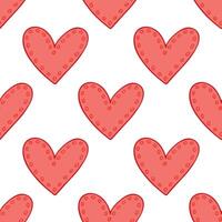 Seamless pattern with hand drawn heart doodle for decorative print, wrapping paper, greeting cards and fabric vector