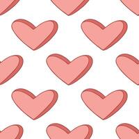 Seamless pattern with hand drawn heart doodle for decorative print, wrapping paper, greeting cards and fabric vector