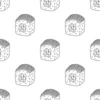 Seamless pattern with sushi roll for decorative print, wrapping paper, menu, wallpaper and fabric vector