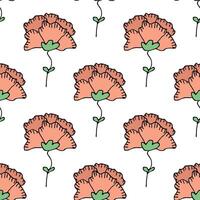 Summer seamless pattern with flowers doodle for decorative print, wrapping paper, greeting cards, wallpaper and fabric vector