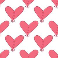Seamless pattern with hand drawn heart doodle for decorative print, wrapping paper, greeting cards and fabric vector