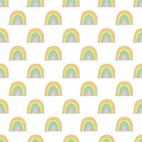 Seamless pattern with rainbow doodle for decorative print, wrapping paper, greeting cards, wallpaper and fabric vector