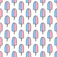 Seamless pattern with ice cream doodle for decorative print, wrapping paper, greeting cards, wallpaper and fabric vector