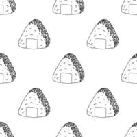 Seamless pattern with onigiri for decorative print, wrapping paper, menu, wallpaper and fabric vector