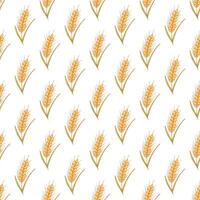 Seamless pattern with wheat doodle for decorative print, wrapping paper, greeting cards, wallpaper and fabric vector