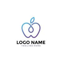 Apple Line Logo Design Template vector