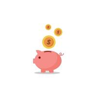 Money Pig Design Template vector