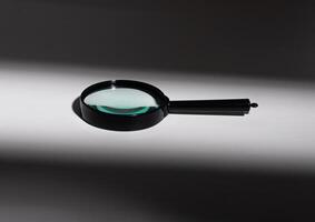 magnify concept. Science object, detective s tool for investigation. Abstract analysis, examine clue photo