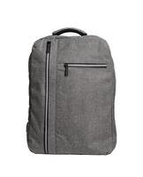 Gray backpack, schoolbag front view isolated on white background photo