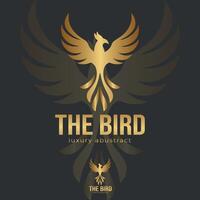 logo illustration gold bird gradient colorful style vector