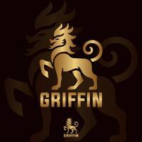 bstract griffin mythical logo design vector