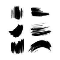 conjunto de negro cepillo ataque, tinta salpicar y artístico diseño elementos. sucio acuarela textura, caja, marco, grunge antecedentes vector