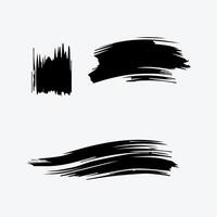 set of black brush stroke, ink splatter and artistic design elements. Dirty watercolor texture, box, frame, grunge background vector
