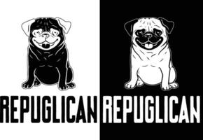 Print on T-shirts, sweatshirts and souvenirs. Funny pug with gold crown. illustration vector