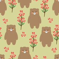 Seamless pattern with cute bears for fabric prints, textiles, gift wrapping paper. children's colorful vector