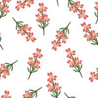 Seamless pattern with cute pink flowers for fabric prints, textiles, gift wrapping paper. children's colorful vector