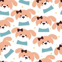seamless pattern cartoon puppy. cute animal wallpaper for textile, gift wrap paper vector