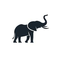 Elephant Silhouette icon. vector