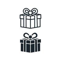 Gift Box line and flat icon. E-commerce and shopping. vector