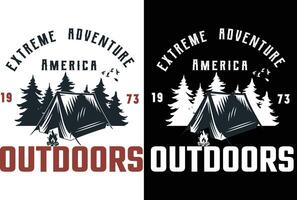 Mountain illustration, outdoor adventure . graphic for t shirt and other uses. vector