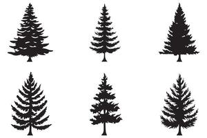 Set of Christmas Tree silhouette Bundle vector