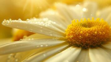 Daisy flower extra close up macro photography. photo