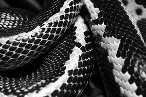 serpiente piel negro y blanco foto