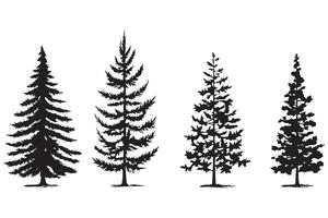 Christmas tree silhouette Clipart bundle vector