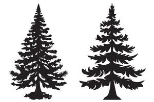 conjunto de Navidad árbol silueta haz vector