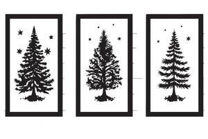 Set of Christmas Tree silhouette Bundle vector