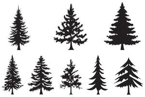 Christmas tree silhouette Clipart bundle vector