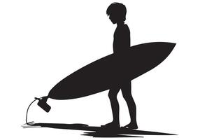 Surfing Silhouette design white background free vector