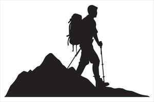 hiker silhouette design vector