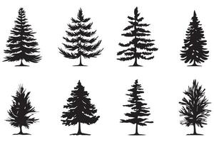 Set of Christmas Tree silhouette Bundle vector