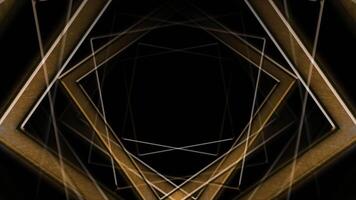 Abstract backgrounds golden edges line moving Digitally Generated loop animation video