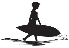 Surfing Silhouette design white background pro vector