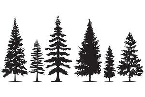 Set of Christmas Tree silhouette Bundle vector