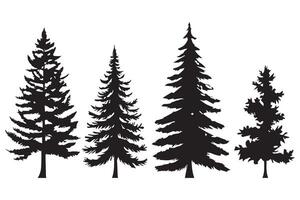 Christmas tree silhouette Clipart bundle vector