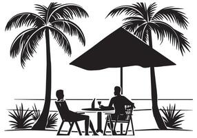 Summer Beach Silhouettes free design vector